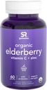 Elderberry Gummies kontsentraat (65:1) C-vitamiini, tsingi ja probiootikumidega immuunsuse toetamiseks ja soolestiku terviseks | USDA orgaaniline, vegan-sertifitseeritud ja mitte-GMO-kontrollitud (60 vegankummit)