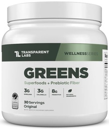Läbipaistvad laborid Prebiootilised rohelised - supertoidu pulber ja antioksüdandid Orgaanilise Spirulina, Chloerra, Acacia ja rohelise banaani pulbriga - 30 serveerimist, maitsestamata