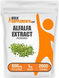 BulkSupplements.com Alfalfa ekstrakti pulber - Alfalfa lisand, roheline supertoidupulber - vegan ja gluteenivaba, rohelised toidulisandid - 500mg serveerimise kohta, 1 kg (2,2 naela) (pakk 1)