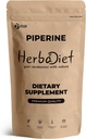 Herbadiet Piperine 95% Powder | Black Pepper Extract Pulber 95% Hplc | Biosaadavuse Parandaja, Suurendab Toitainete Uptake| Gluteenivaba, Mitte-GMO Bulk Supplement (0,35 oz / 10 gm)