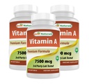 Parimad looduslikud vitamiin A 25000 RÜ (7500 mcg), mitte-GMO valem toetab tervislikku visiooni ja immuunsüsteemi ning tervislikku kasvu ja paljunemist, 180 Softgels (180 Count (3. pakk))