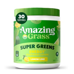 Amazing Grass Greens Blend Energy: Smoothie Mix, Super Greens Powder & Plant Based Caffeine with Matcha Green Tea & Beet Root Powder, Sidrunlubja, 30 Servings (pakendamine võib varieeruda)