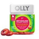 OLLY Metabolism Kummirõngad, Õunasiidri äädikas, B12-vitamiin, kroom, energia ja seedetrakti tervis, närimislisand, õunamaitse - 30 krahv