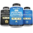Nutrivein Premium Shilajit kapslid, Liposomal Glutatiooni lisand, & Berberine Supplement Bundle: Berberine, Glutatioon, & Shilajit kapslid meestele ja naistele - Metabolism, Vitality & Balance