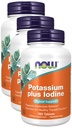 NOW Foods Kaalium Plus jood, 180 tabletti (3. pakendis)