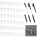 48 tükki kuulmisabi näpunäited Kuulmisabi Domes Universal Domes Earbud Tip asendamine, BTE helivõimendi tarvikud ja 7 tükki puhastusvahendid Velvet Bag