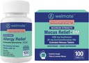 WELMATE Complete Allergy & Congestion Relief Bundle: Fexofenadine HCl 180mg Non-Drowsy Antihistamiin (100 Ct) + lima Relief DM 1200mg Guaifenesiin & 60mg DXM (100 Ct) | 12-Hr Respiratoorne tugi