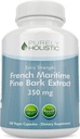 Puhtalt holistiline männikoore ekstrakt 350mg 180 vegankapslid 95% proantotsüanidiinid - Prantsuse meremännikoore ekstrakt - Non GMO & Pesticide Free Antioxidant Supplement