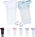 Shaker Bottle Protein Shakes Cup ja 10-Ounce / 300ML Shaker-Bottle koos Whisk Balls, Valgu Shakers pudelid komplekt, mitte-BPA plastist (valge + sinine(2PCS))