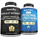 Nutrivein Premium Shilajit kapslid ja liposomaalne glutatiooni lisand Komplekt: suure imendumisega glutamiin Liposomaalsed ja Shilajit kapslid meestele ja naistele - maks, detox ja vitaalsus