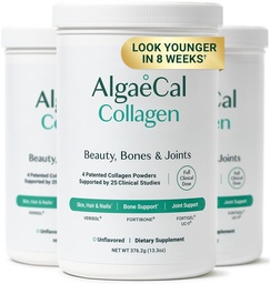 ALGAECAL Collagen - 4 kliiniliselt toetatud Peptides VERISOL®, FORTIGEL®, UC-II®, FORTIBONE®, vananemisvastane hüdrolüüsitud kollageeni pulber, 3 pakendit, valmistatud USA-s