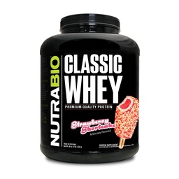 NutraBio Classic Whey Protein Pulber - Ei Täiteaineid, Kunstlikud Värvid, Säilitusained - Madal Glükeemiline Indeks - Maasikas Shortcake, 5 Naela
