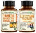 Quercetin koos Bromelain ja kurkumiini & Glükosamiin Kondroitiin MSM ja kurkumi liigese tugilisa
