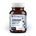 Metageenika Vitamiin D3 + K - Arterite Tervis, immuunsüsteemi tugi, luu ja südame tervis * - D-vitamiin MK-7 (vitamiin K2) - Mitte-GMO - Gluteenivaba - 60 Softgels - 5000 RÜ