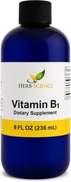 Vedel vitamiin B1 tilgad - igapäevane tiamiini lisand seedimise, närvisüsteemi, südame tervise, stressi leevendamiseks, loodusliku energia suurendamiseks - 500% DV, 288 serveerimist pudeli kohta - 8 fl. oz