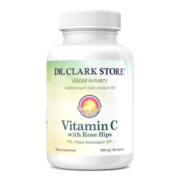 Dr Clark C-vitamiin koos Rose HIPS-i lisandiga - 1000 mg, 100 želatiinkapslit, immuunsuse tugi ja antioksüdantide kaitse