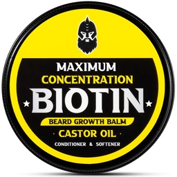 Beard Balm, maksimaalne kontsentratsioon BIOTIN, kastoorõli ja Argan & Jojoba õlidega, soodustab habemekasvu, stiile, tugevdab ja pehmendab habemeid ja vuntse, 2 Ounce, Sandwood