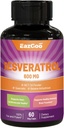 Resveratrool 600 mg , Trans- Resveratrooli lisand , antioksüdantne tervise vananemise tugi , 60 kapslit