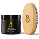 Beard Club Original Beard Cream & Boar Bristle Bear Brush meestele - niisutav ja hüdrauliline tervemate näokarvade ja naha jaoks - Birchwood Bear Brush stiilimiseks ja taltsutamiseks