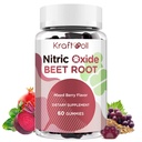 Beet Juurkummies 6000mg – lämmastikoksiidi võimendaja viinamarjaseemnega, granaatõuna, vitamiinid C & B12 – lämmastikoksiidi lisandid meestele – segatud marjamaitse – 60 kummikut