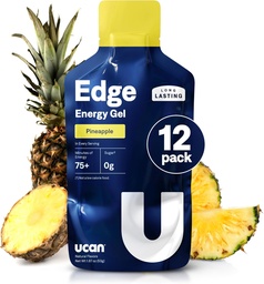 UCAN Edge Energy Gel Shots, Ananass (12, 1.87 Ounce Packets) jooksmiseks, koolituseks, treeninguks, fitnessiks, jalgrattasõiduks, Crossfit | Suhkruvaba, vegan ja Keto sõbralik energialisa
