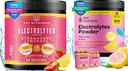 PÕHITOITAINED Elektrolüüdid ja multivitamiini hüdraat pulbripakend – mahlane maasikasidimonaat ja värske roosa limonaadi elektrolüütpulbrid (90 serveerimist igaüks) – suhkruvabad, Keto-sõbralikud, ilma kaloriteta