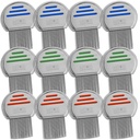 Lice Comb - (Pack of 12) Head Lice ravi, mis on individuaalselt pakendatud professionaalne roostevabast terasest täidis ja niiske kammid eemaldab Munad ümarate näpunäidetega mugavaks kasutamiseks