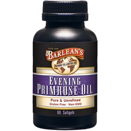 Barlean's Evening Primrose Oil Softgels with Gamma-Linolenic Acid (GLA) - Non-GMO, Gluteenivaba - 60-Softgels