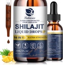16 in 1 Shilajit vaik Vedel tilk, Shilajit W / ženšenn, kurkum, Rhodiola, Wolfberry, Amla & Vitamiinid, Shilajit täiendus meestele ja naistele 85 + Mineraalid ja sulghape, 1 Fl Oz