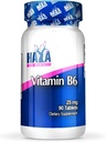 HAYA LABS Vitamiin B6 / 25mg. / 90 tabs. Energia ja tervislik immuunsussüsteem, energia ja tulemuslikkuse toetus, süsivesikute ainevahetus