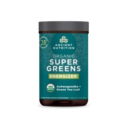 Ancient Nutrition Organic SuperGreens Energizer Pulber probiootikumidega ja B12, valmistatud tõelistest puuviljadest, köögiviljadest ja maitsetaimedest, seedetrakti, detoksikatsiooni ja energiatoetuse jaoks, 25 serveerimist