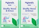 Hyland's Naturals Kids Stuffy nina ja siinus tabletid, külma ja allergia ravimid lastele vanuses 2 ja vanemad, peavalu leevendamine ja nina dekongestant, kiire lahustamine tabletid, 50 loend (pakk 2)