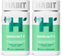 Harjumuse immuunsuse täiendus 2 Pack (120 kapslit) - uus välimus, Echinacea, Elderberry, Kurkum, tsingisegu, et toetada immuunsüsteemi tervist ja antioksüdantide taset, vegan, mitte-GMO
