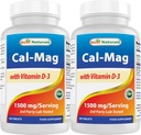 Parim looduslik kaltsium Magneesium vitamiiniga D3 1500mg, mis serveerib 180 tabletti (180 loe (pakk 2))