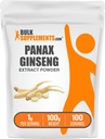 BulkSupplements.com ženšenni juureekstrakti pulber - Panax ženšenni lisand, taimsed toidulisandid - vegan ja gluteenivaba, 1 g serveerimise kohta, 100 g (3,5 oz) (pakk 1)