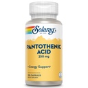 SOLARAY Pantoteenhape 250mg  Vitamin Vitamiin B5 | Energiaainevahetus, juuksed, nahk, küüned ja seedetrakti tugi | 100CT