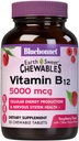 Bluebonnet Nutrition Earth Sweet Vitamin B12 5000 mcg närimistabletid, sojavabad, gluteenivabad, Kosher sertifitseeritud, piimavabad, veganid, vaarikamaitselised, 30 närimistabletti, 30 serveerimist