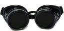 GloFX Steampunk Goggles Tinted - Rave EDM Festival Accessories - Gothic Cosplay Welder Goggles - Black Goggles with Dark Tint Läätsed