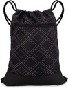 Drawstring Gym Bag naistele | Vastupidav kerge jõusaali Cinch seljakott graafilise kujundusega | Suurepärane jõusaalile ja spordile | Must/Rose - Geomeetriline