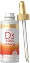 Carlyle Vedel Vitamiin D3 | 5000 RÜ (125 mcg) | 2 oz | Taimetoitlane, mitte-GMO ja gluteenivaba täiendus | D-vitamiini vedelad tilgad täiskasvanutele