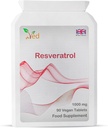 Ved RESVERATROL 1000 mg 90 tablett, tugevad antioksüdandid ja, soodustab vananemisvastast, kardiovaskulaarset tuge, 90-päevast pakkumist pudeli kohta.