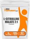 BulkSupplements.com L-Citrulline Malate 2: 1 Pulber - lämmastikoksiidi Boost, tsitrulliinmalaatlisand - maitsestamata & gluteenivaba - 3 g Servings, 500 g (1,1 naela) (pakk 1)