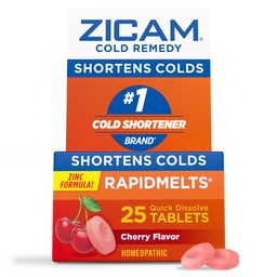 Zicam Cold Remedy Tsink Rapidmelts, Kirsimaitse, Homöopaatiline, Külma Lühendamise Meditsiin, Lühendab Külma Kestust, 25 Krahv