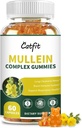 Catfit Mullein Gummies for Lungs - Mullein Leaf Extract Quercetin, Elderberry for Respiratory & Immune Support, Lung Health & Breathing, Vegan, ananassimaitse, 60 Gummies