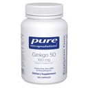 Puhtad kapslid Ginkgo 50 160 mg | Ginkgo Biloba täiendus hapniku, vereringluse ja kerge mälu probleemide toetamiseks, mis on seotud vananemisega * | 120 kapslit