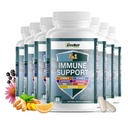 GreeNatr 7 in 1 Immune Support Supplement koos C-vitamiini, D3-vitamiini, tsink 50mg, Quercetin, Echinacea Purpurea, Sambucus Elderberry ja ingver täielikuks immuunkaitseks - 60 kapslit (12 pudelit)