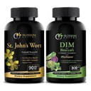 St Johns Wort 900mg-Mood Support Supplement-Calm Supplements. DIM Supplement 300mg brokoli 200mg BioPerine 10mg-Hormone ja östrogeeni tasakaal naistele ja meestele 120 köögiviljakapsleid (2 KUUDU)