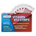 Vitamiin B12 Strips 30 Pack | Lihtne suukaudne lahustatav piparmündi maitsestatud ribad | 1500 mcg ribad | VIT B12 Lahustub keele all | Metüülkobalamiin B-12 vitamiini valem | Vegan Sõbralik & Gluteenivaba
