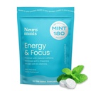 NeuroGum Energy Kofeiin Mints (180 tükki) - Suhkruvaba L-teaniin + looduslik kofeiin + Vitamiin B12 & B6 - Nootroopne energia ja fookuse täiendus naistele ja meestele - Keto & Vegan, piparmündi maitse