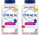 CITRACAL Calcium Supplement Gummies, närimiskõlblik kaltsium koos D3-vitamiiniga, toetab luude tervist, kaltsiumi närimist vanuses 12+, looduslikku vaarikamaitset, 60 loendit (2. pakk)